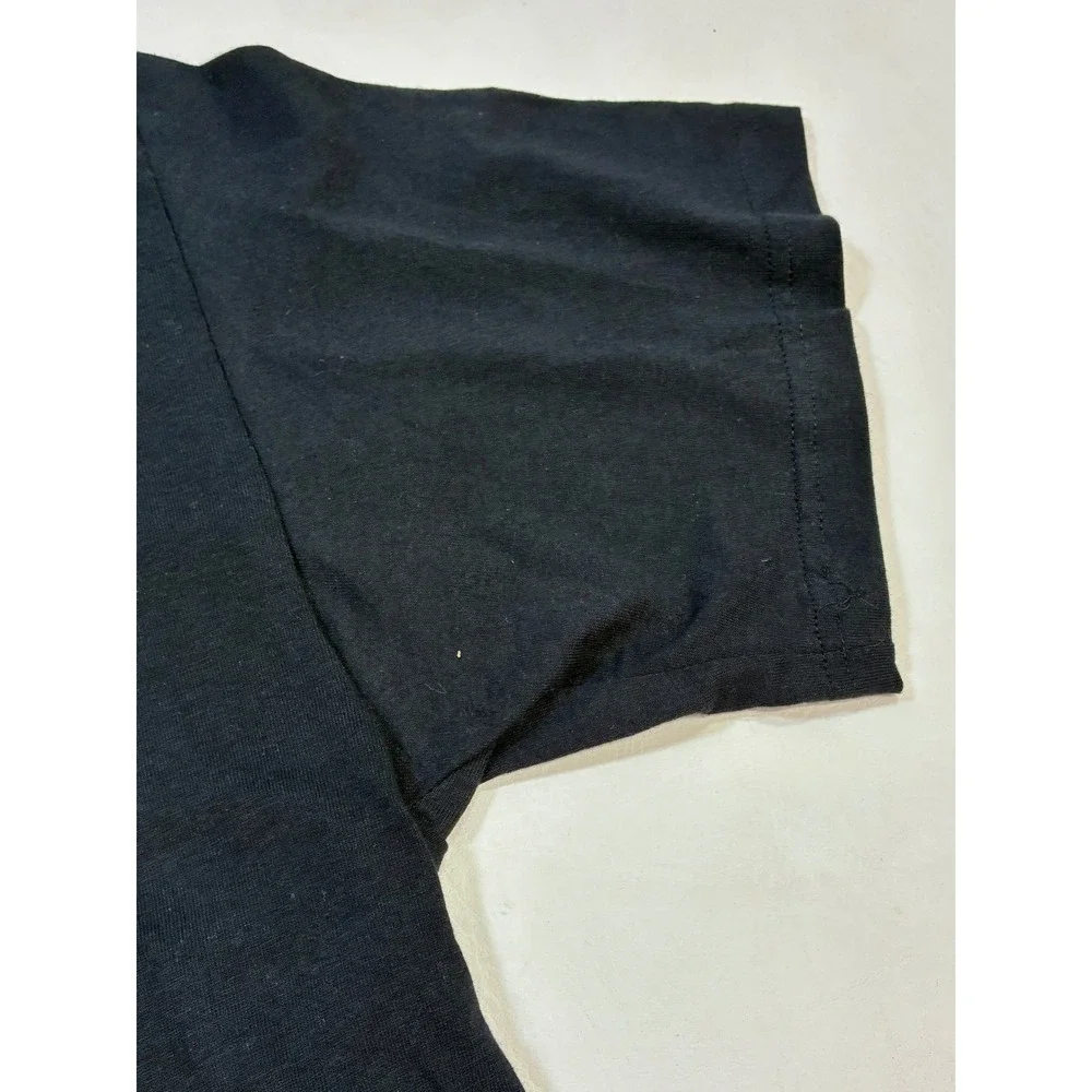 Vintage Champion Men's Black Cotton Graphic T-Shirt Large Retro Unisex Tshirt - Picture 5 of 14